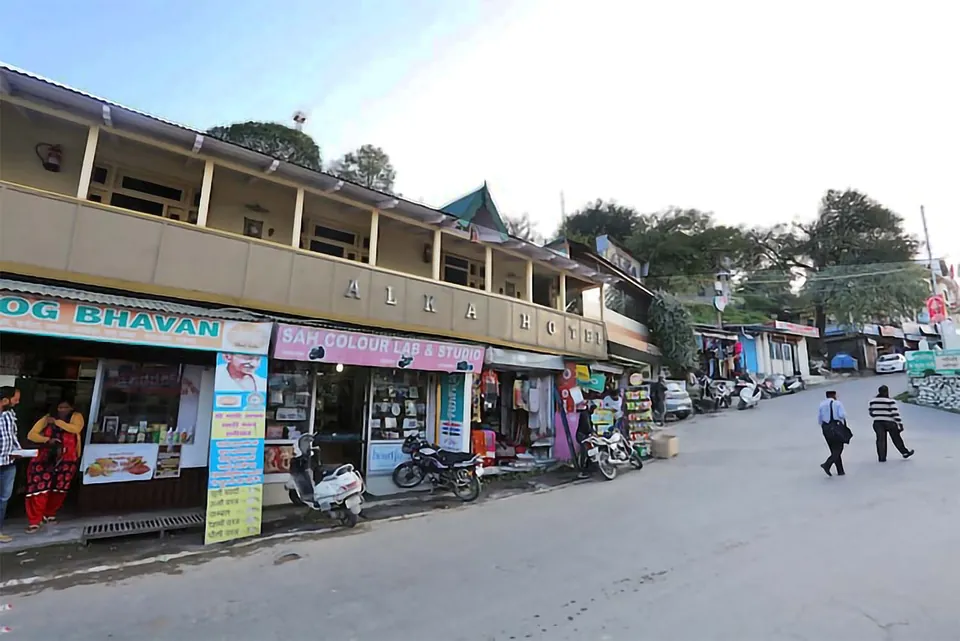Alka Hotel building at Gandhi Chowk, Ranikhet