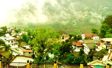 View from Hotel Shikhar; Almora town context, not the hotel building